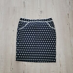 The Limited Navy and White Polka Dot Pencil Skirt